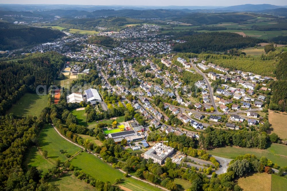 Netphen from the bird's eye view: City area with outside districts and inner city area in Netphen in the state North Rhine-Westphalia, Germany