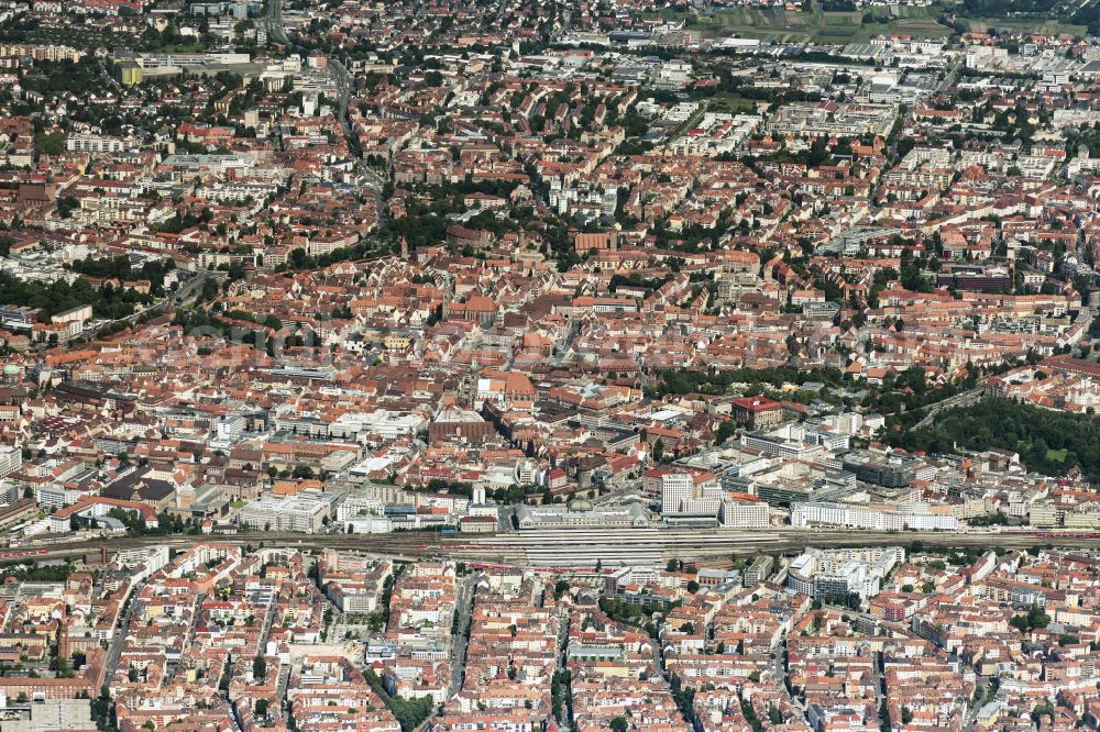 Aerial photograph Nürnberg - City area with outside districts and inner city area in Nuremberg in the state Bavaria, Germany