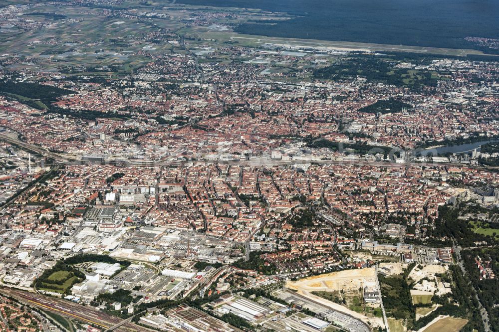 Nürnberg from above - City area with outside districts and inner city area in Nuremberg in the state Bavaria, Germany