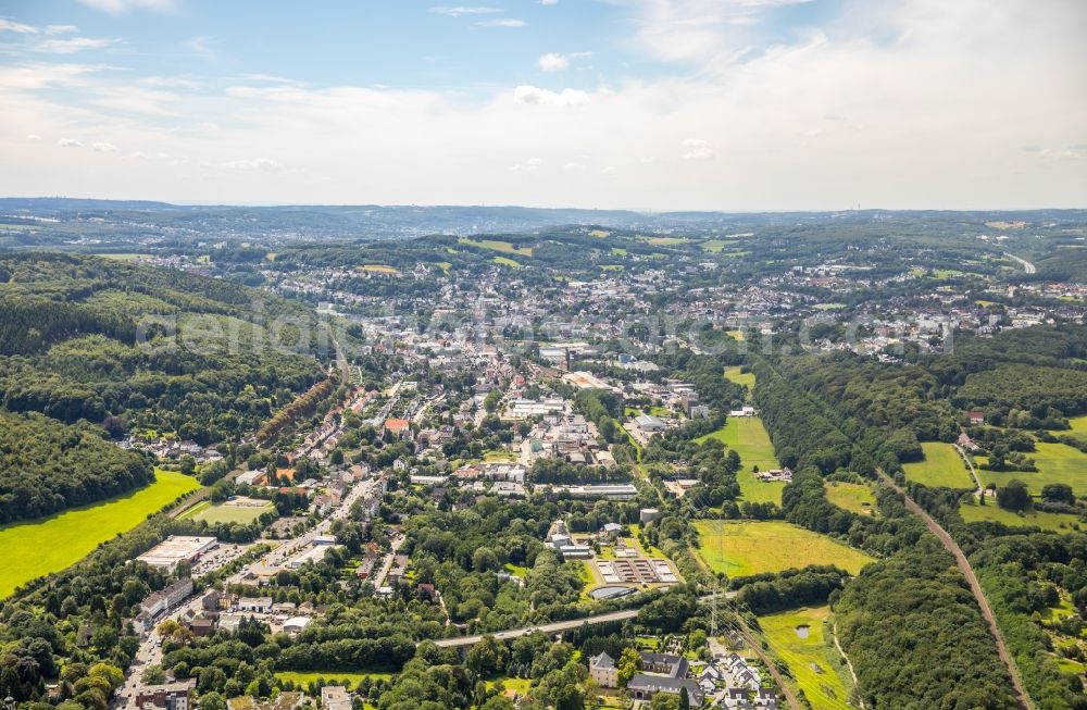 Gevelsberg from above - City area with outside districts and inner city area in the district Gevelsberg in Gevelsberg in the state North Rhine-Westphalia, Germany