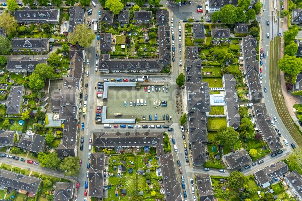 Aerial image Essen - City area with outside districts and inner city area in the district Margarethenhoehe in Essen at Ruhrgebiet in the state North Rhine-Westphalia, Germany