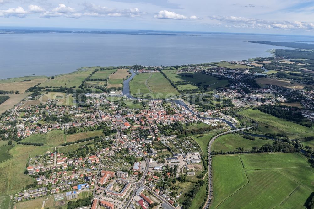 Aerial photograph Ueckermünde - City area with outside districts and inner city area in the district Ueckermuende in Ueckermuende in the state Mecklenburg - Western Pomerania