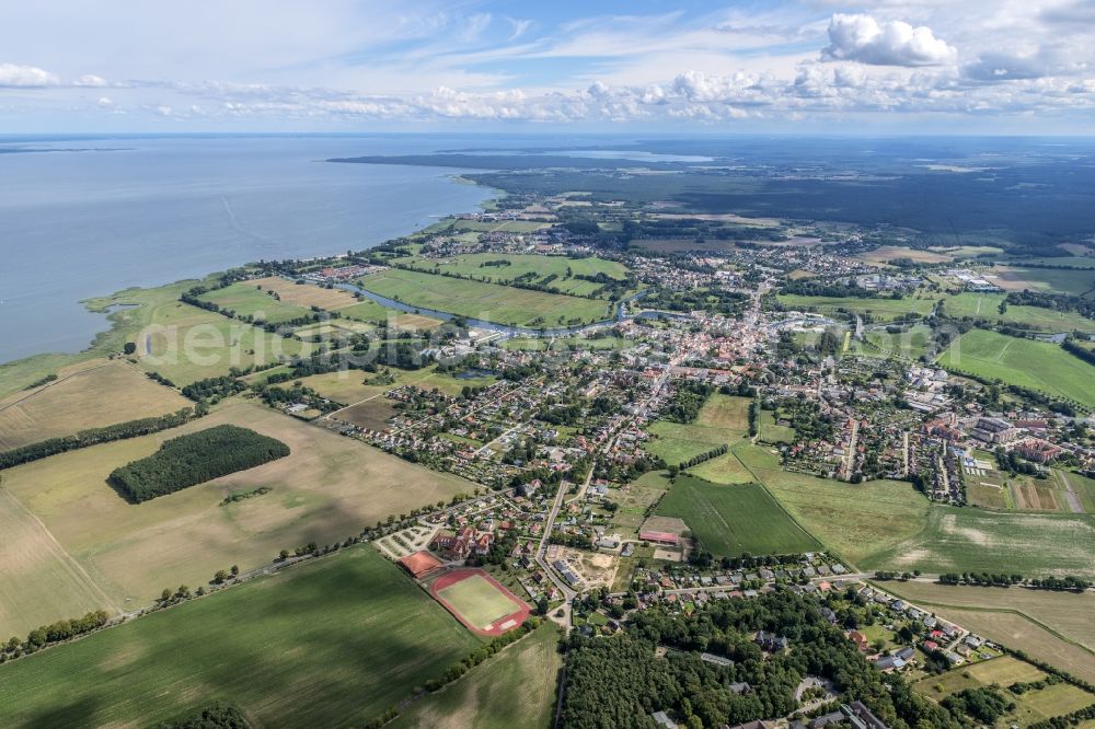 Aerial image Ueckermünde - City area with outside districts and inner city area in the district Ueckermuende in Ueckermuende in the state Mecklenburg - Western Pomerania