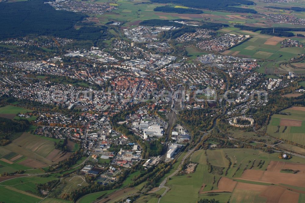 Aerial photograph Villingen-Schwenningen - City area of the district Villingen in Villingen-Schwenningen in the state Baden-Wuerttemberg, Germany