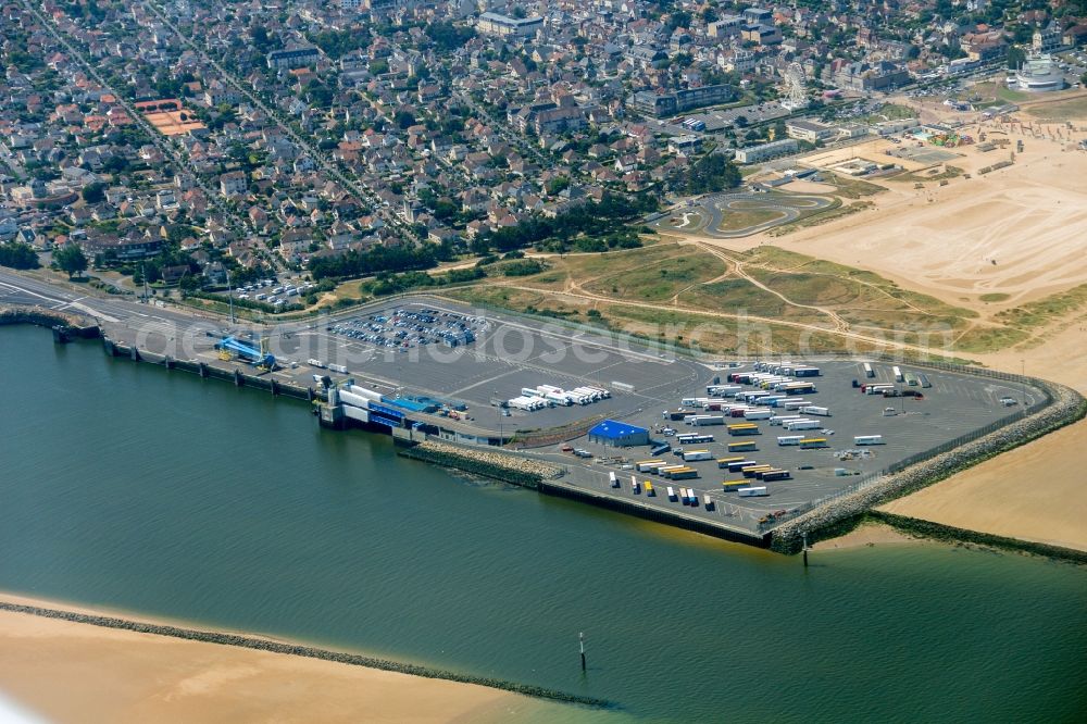 Ouistreham from above - City area with outside districts and inner city area in Ouistreham in , France