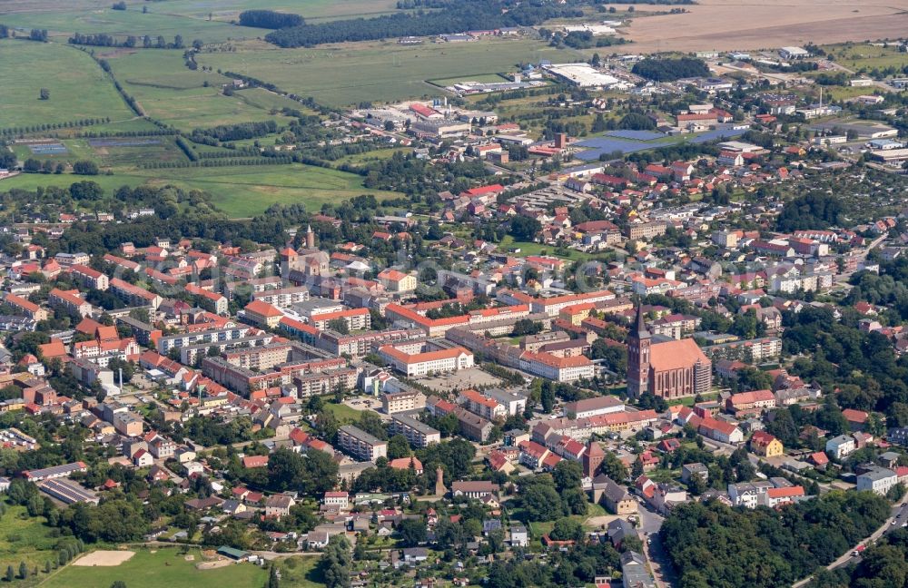 Aerial photograph Pasewalk - City area with outside districts and inner city area in Pasewalk in the state Mecklenburg - Western Pomerania, Germany