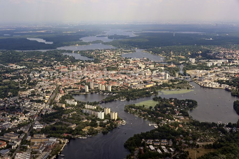 Potsdam from above - City area with outside districts and inner city area in Potsdam in the state Brandenburg, Germany