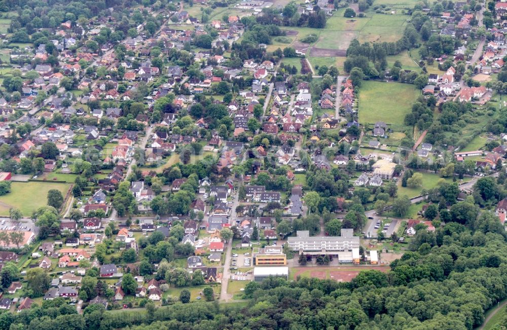 Aerial image Prerow - City area with outside districts and inner city area in Prerow in the state Mecklenburg - Western Pomerania, Germany