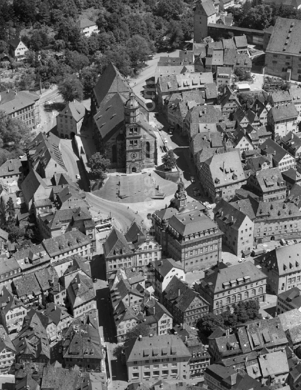 Aerial image Schwäbisch Hall - City area with outside districts and inner city area in Schwaebisch Hall in the state Baden-Wuerttemberg, Germany