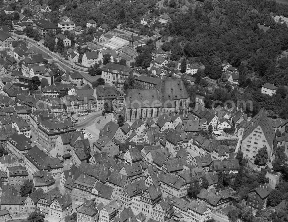 Aerial photograph Schwäbisch Hall - City area with outside districts and inner city area in Schwaebisch Hall in the state Baden-Wuerttemberg, Germany