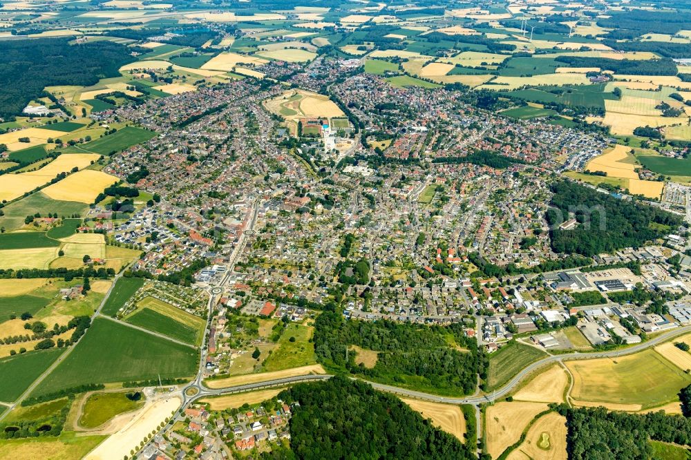 Selm from above - City area with outside districts and inner city area in Selm in the state North Rhine-Westphalia, Germany