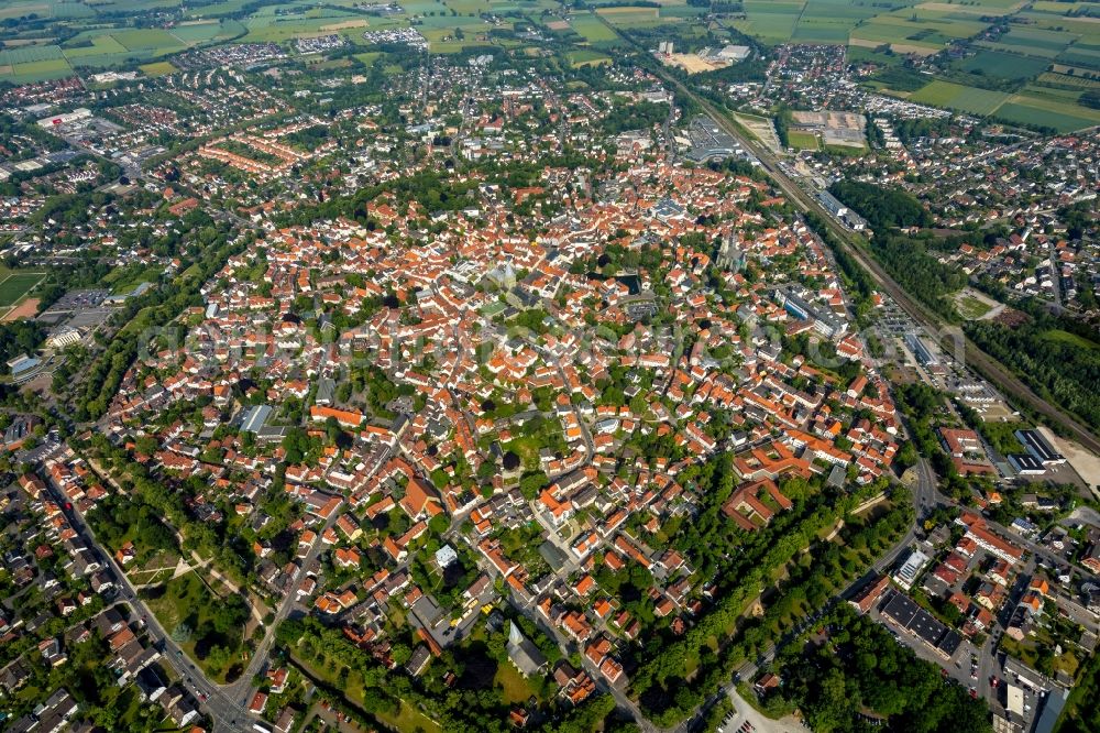 Soest from above - City area with outside districts and inner city area in Soest in the state North Rhine-Westphalia, Germany