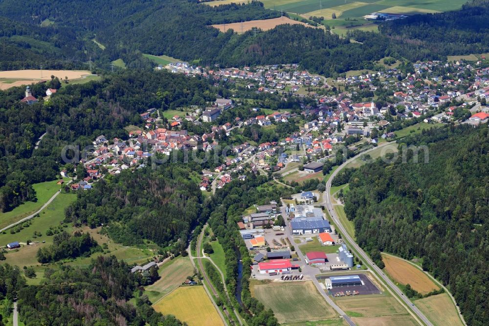 Aerial photograph Stühlingen - City area with outside districts and inner city area in Stuehlingen in the state Baden-Wuerttemberg, Germany