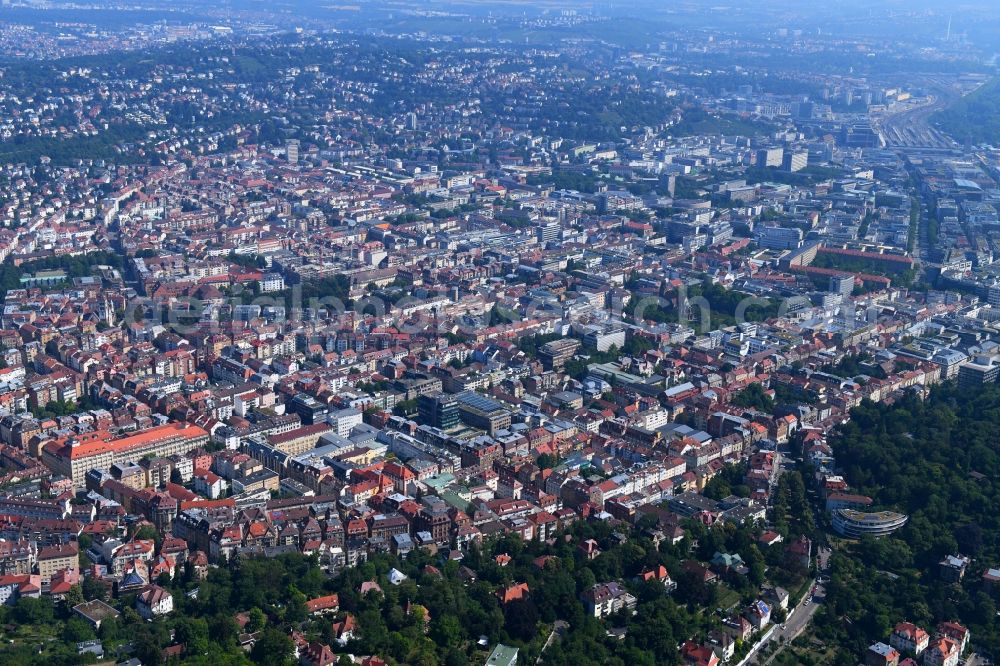 Aerial image Stuttgart - City area with outside districts and inner city area in Stuttgart in the state Baden-Wurttemberg, Germany