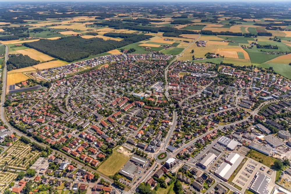 Aerial image Telgte - City area with outside districts and inner city area in Telgte in the state North Rhine-Westphalia, Germany