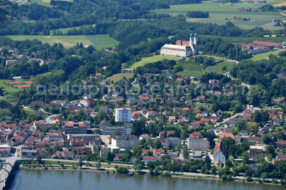 Vilshofen an der Donau from above - City area with outside districts and inner city area in Vilshofen an der Donau in the state Bavaria, Germany