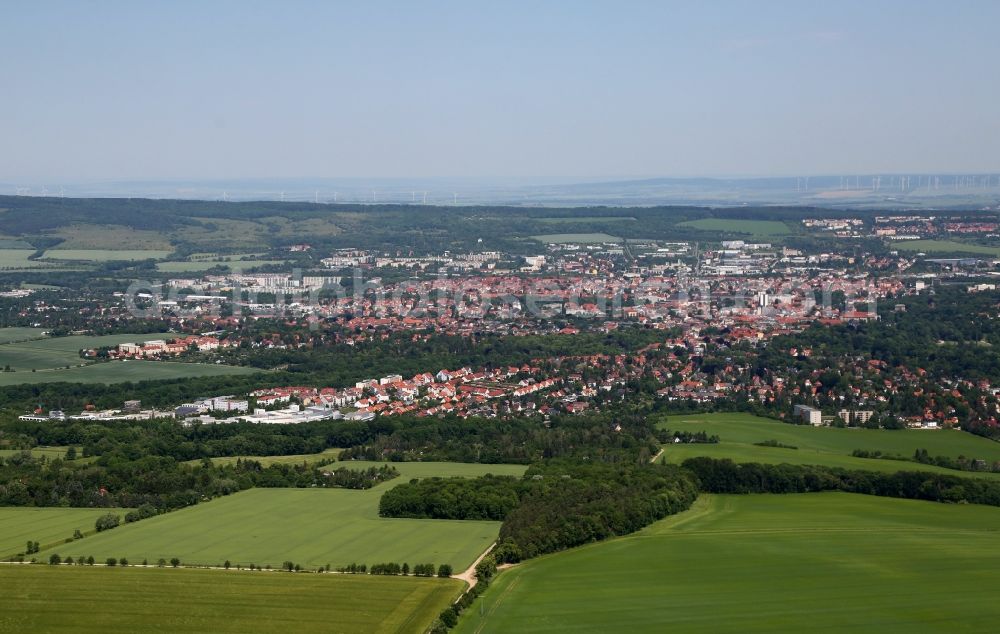 Aerial image Weimar - City area with outside districts and inner city area in Weimar in the state Thuringia, Germany