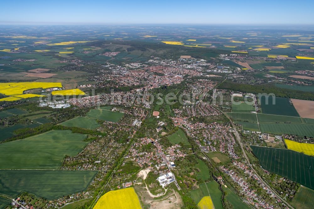 Aerial photograph Weimar - City area with outside districts and inner city area in Weimar in the state Thuringia, Germany