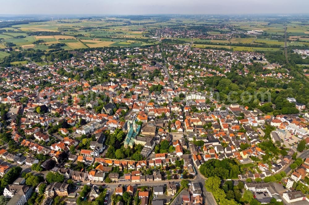 Werl from above - City area with outside districts and inner city area in Werl in the state North Rhine-Westphalia, Germany