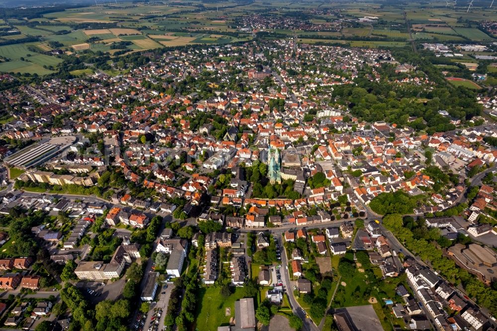 Aerial image Werl - City area with outside districts and inner city area in Werl in the state North Rhine-Westphalia, Germany