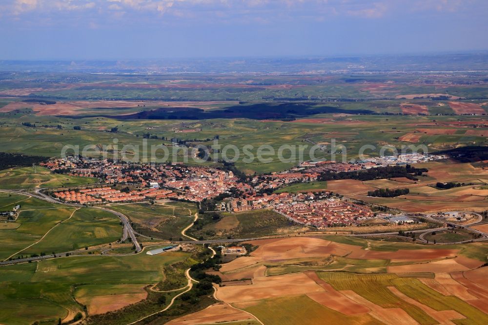 Cobena from above - City area with outside districts and inner city area in Cobena in Comunidad de Madrid, Spain