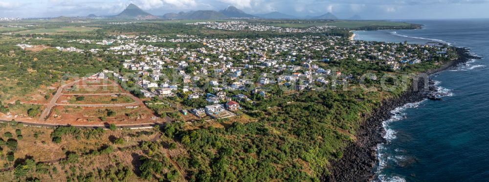 Albion from above - City area with outside districts and inner city area Albion on street Avenue des Orangers in Albion in Black River, Mauritius