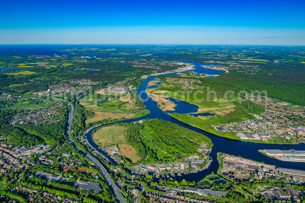 Lübeck from the bird's eye view: Urban area with outskirts and inner city area Bad Schwartau in Luebeck in the state Schleswig-Holstein, Germany