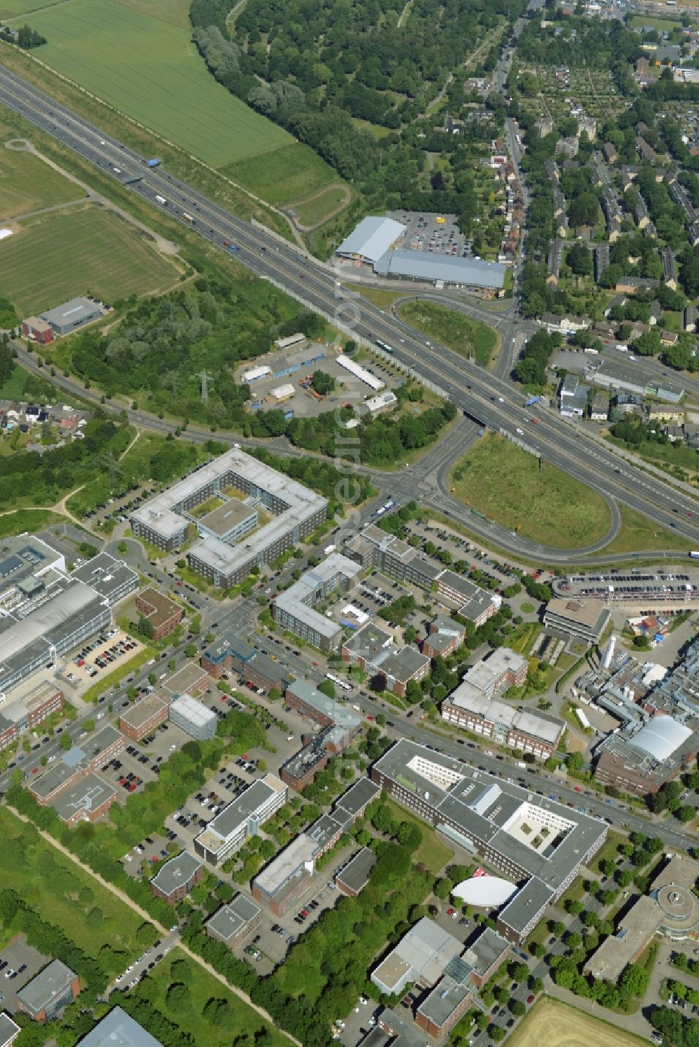 Aerial photograph Dortmund - Commercial building of MARKUS GEROLD ENTERPRISE GROUP on Martin-Schmeisser-Weg in Dortmund in the state North Rhine-Westphalia