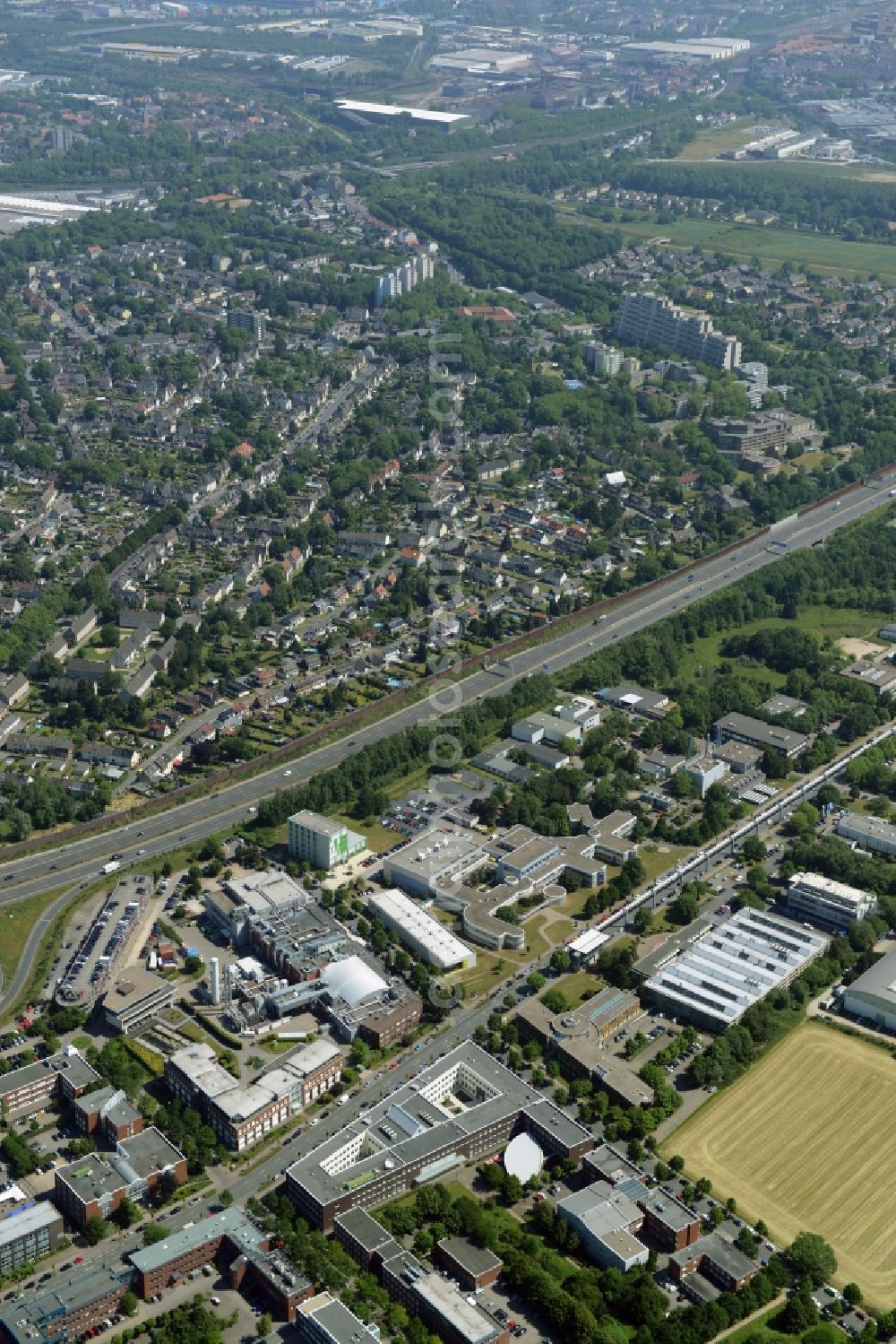 Dortmund from above - Commercial building of MARKUS GEROLD ENTERPRISE GROUP on Martin-Schmeisser-Weg in Dortmund in the state North Rhine-Westphalia