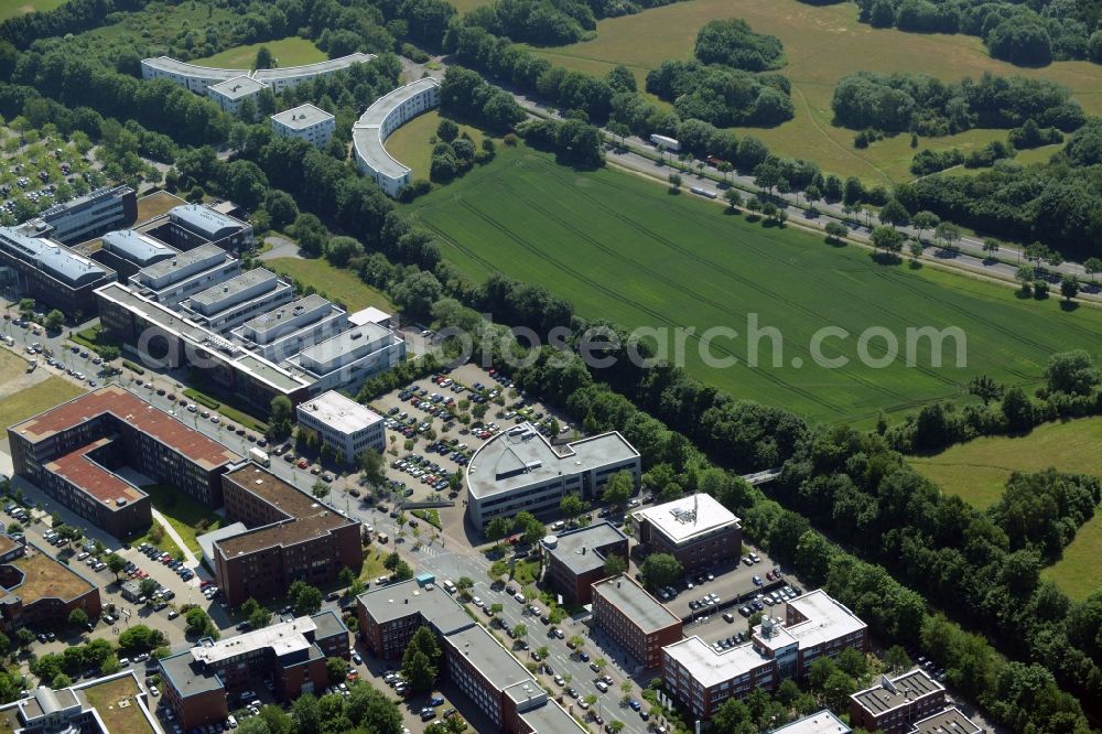 Dortmund from above - Commercial building of MARKUS GEROLD ENTERPRISE GROUP on Otto-Hahn-Strasse in Dortmund in the state North Rhine-Westphalia