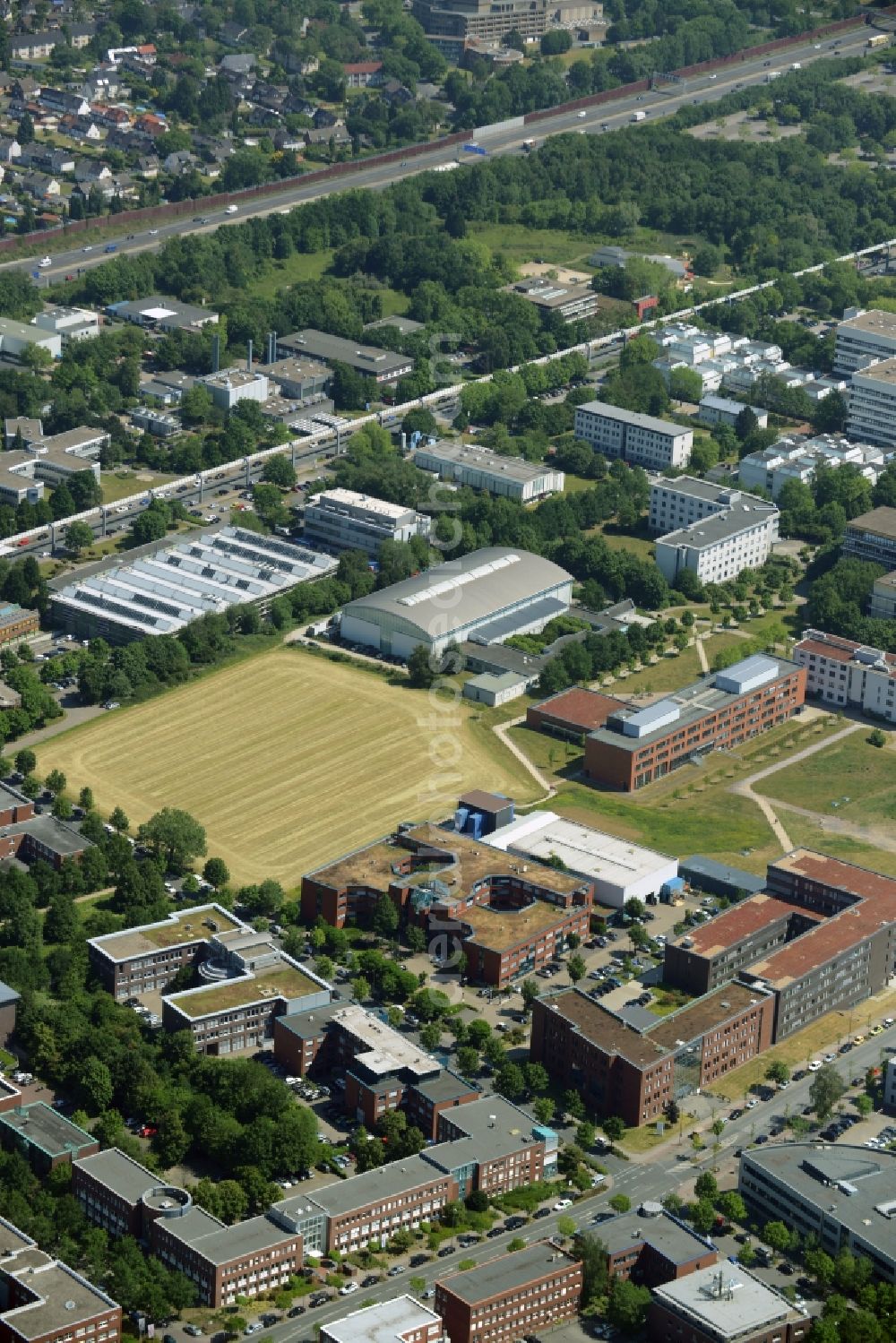 Dortmund from above - Commercial building of MARKUS GEROLD ENTERPRISE GROUP on Otto-Hahn-Strasse in Dortmund in the state North Rhine-Westphalia