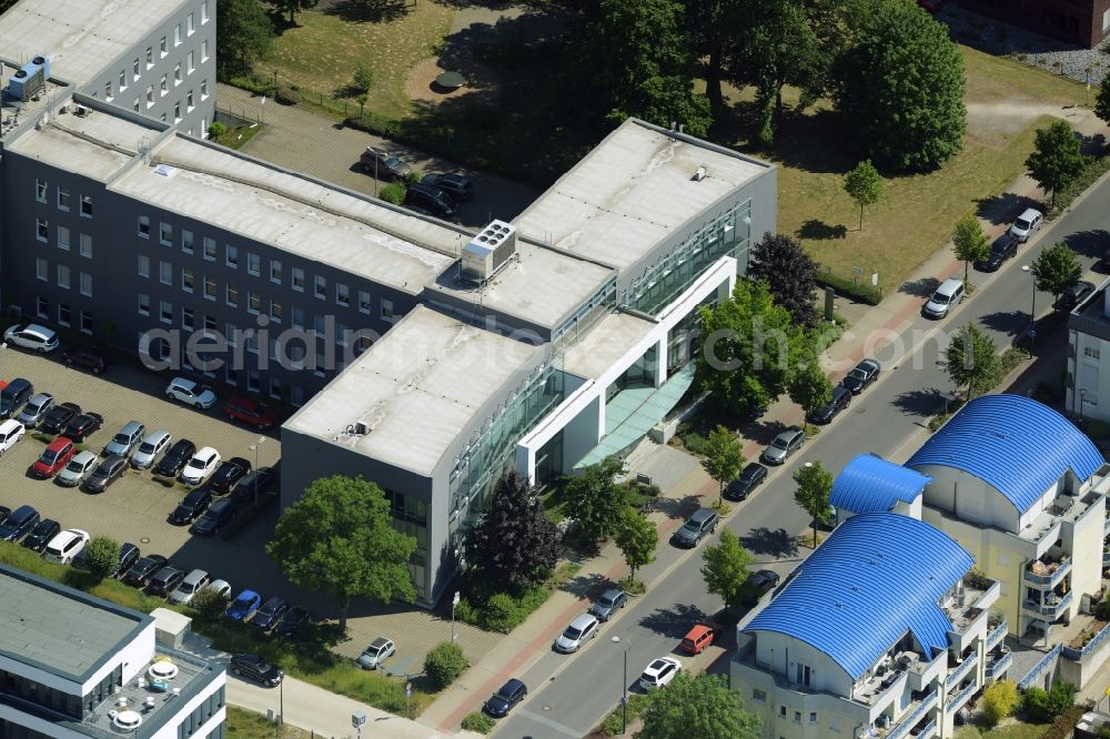 Aerial photograph Dortmund - Commercial building of MARKUS GEROLD ENTERPRISE GROUP on Stockholmer Allee in Dortmund in the state North Rhine-Westphalia