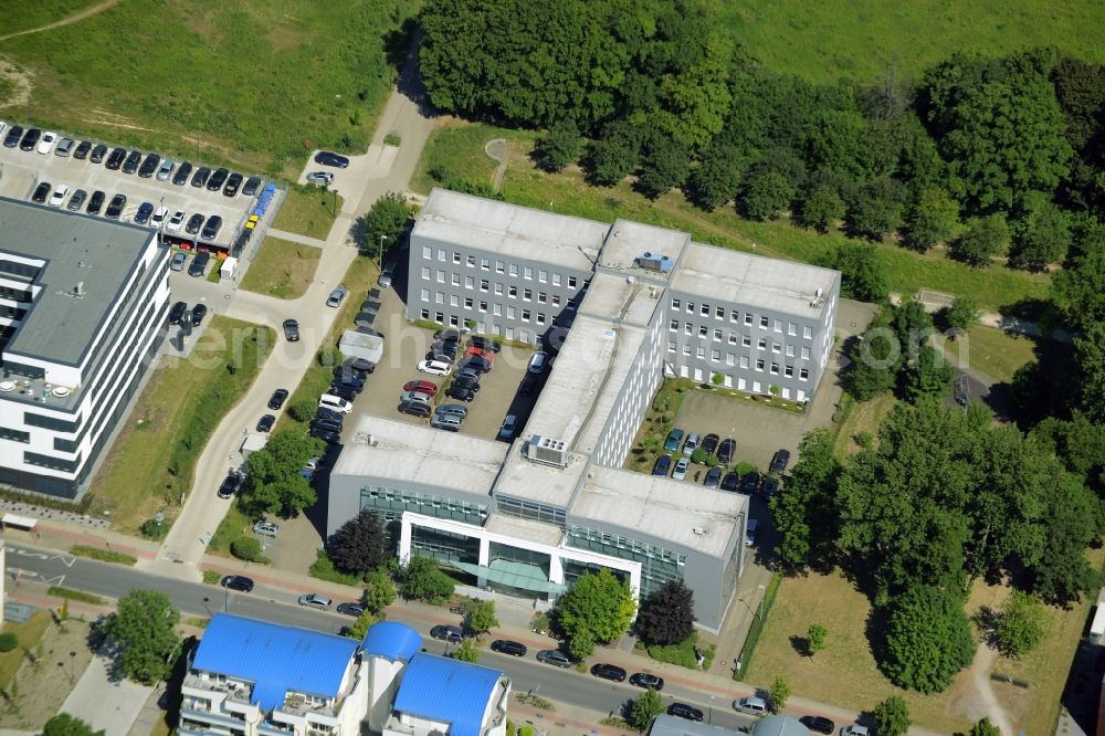 Dortmund from above - Commercial building of MARKUS GEROLD ENTERPRISE GROUP on Stockholmer Allee in Dortmund in the state North Rhine-Westphalia