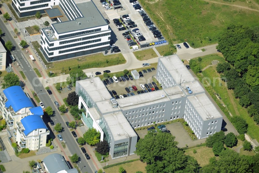 Aerial image Dortmund - Commercial building of MARKUS GEROLD ENTERPRISE GROUP on Stockholmer Allee in Dortmund in the state North Rhine-Westphalia