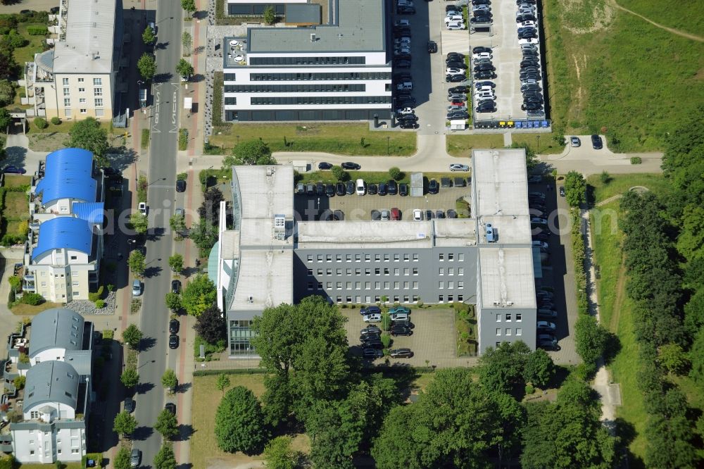 Aerial photograph Dortmund - Commercial building of MARKUS GEROLD ENTERPRISE GROUP on Stockholmer Allee in Dortmund in the state North Rhine-Westphalia