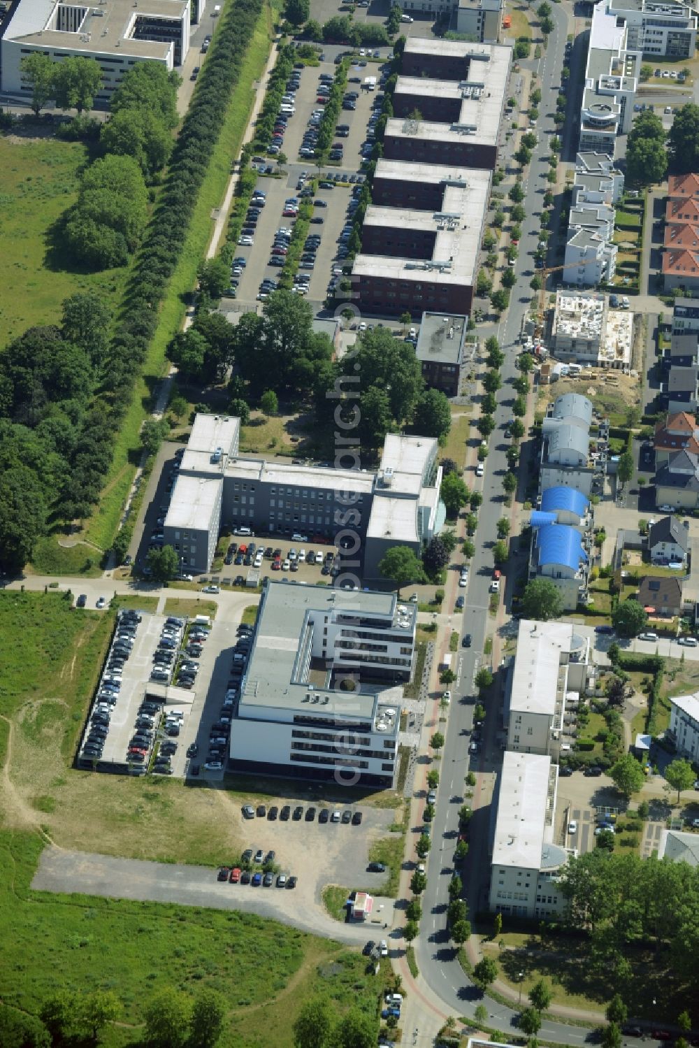 Aerial image Dortmund - Commercial building of MARKUS GEROLD ENTERPRISE GROUP on Stockholmer Allee in Dortmund in the state North Rhine-Westphalia