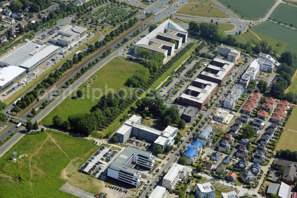 Dortmund from above - Commercial building of MARKUS GEROLD ENTERPRISE GROUP on Stockholmer Allee in Dortmund in the state North Rhine-Westphalia