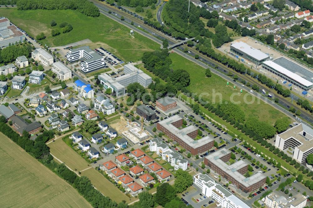 Aerial photograph Dortmund - Commercial building of MARKUS GEROLD ENTERPRISE GROUP on Stockholmer Allee in Dortmund in the state North Rhine-Westphalia