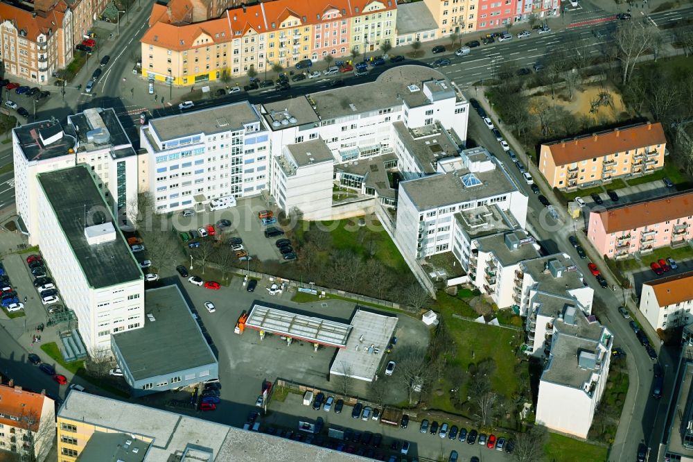 Erfurt from above - Office building on Eugen-Richter-Strasse in the district Johannesvorstadt in Erfurt in the state Thuringia, Germany