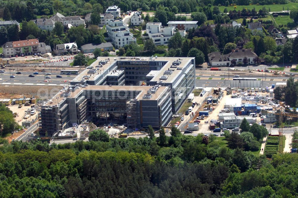 Luxemburg from the bird's eye view: Blick auf ein Geschäftshaus an der Rue Albert Borschette in Kirchberg, auch Europaviertel oder Europäisches Viertel genannt.