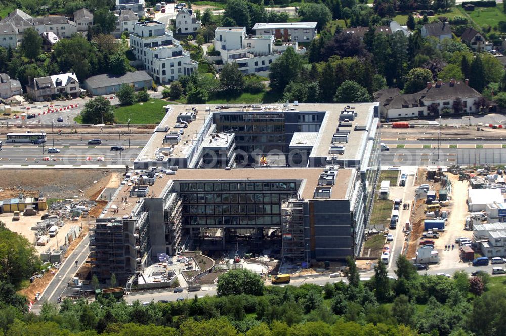 Aerial photograph Luxemburg - Blick auf ein Geschäftshaus an der Rue Albert Borschette in Kirchberg, auch Europaviertel oder Europäisches Viertel genannt.