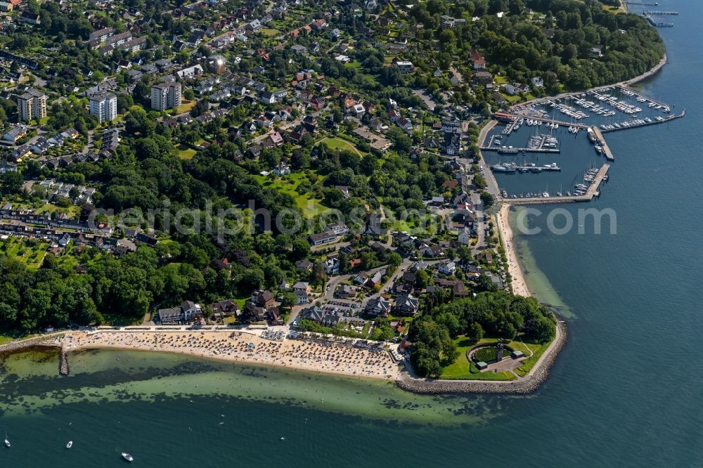 Heikendorf from above - Tourist attraction of the historic monument U-Boot Ehrenmal in the district Moeltenort in Heikendorf in the state Schleswig-Holstein, Germany