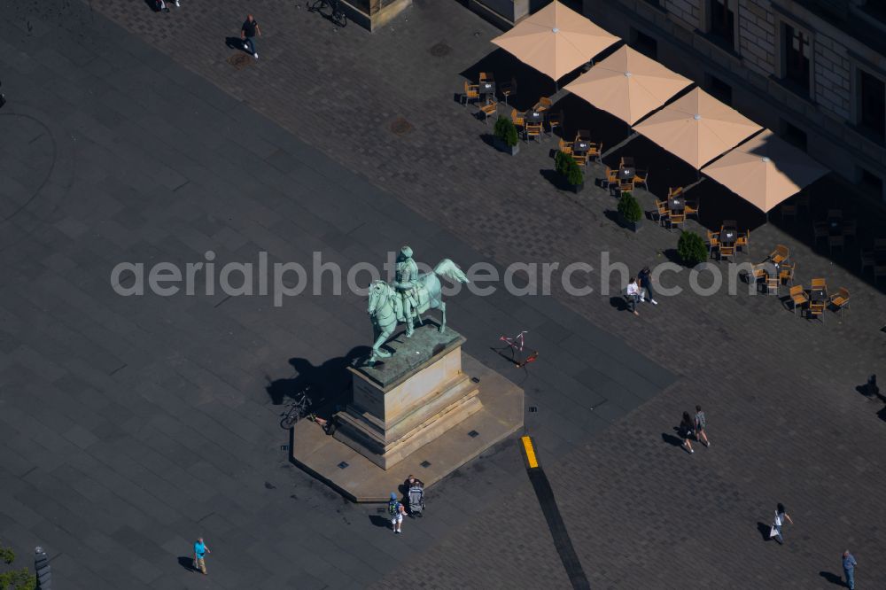 Aerial image Braunschweig - Tourist attraction of the historic monument Herzog Friedrich Wilhelm in Brunswick in the state Lower Saxony, Germany