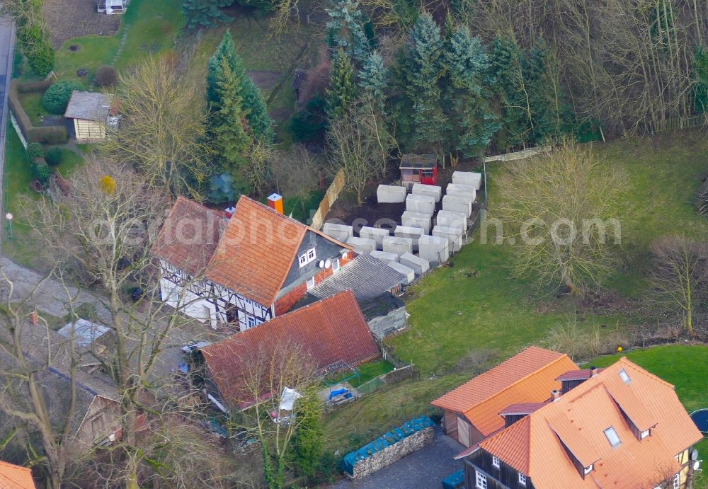 Aerial image Bornhagen - Tourist attraction of the historic monument Holocaust-Mahnmal fuer AfD-Politiker Bjoern Hoecke in Bornhagen in the state Thuringia, Germany