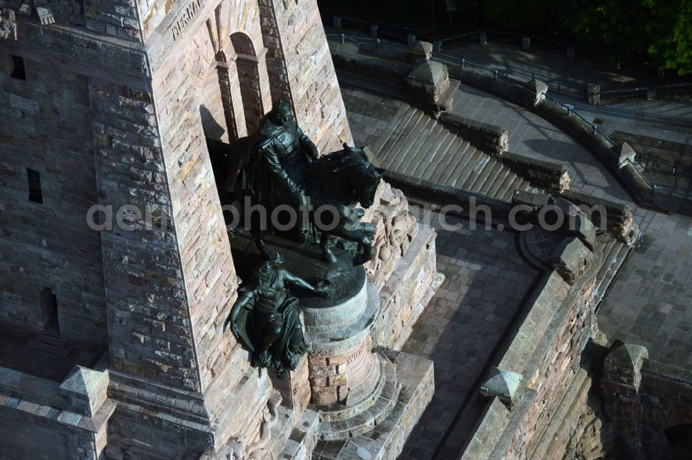 Kyffhäuserland from the bird's eye view: Tourist attraction of the historic monument Kyffhaeuserdenkmals bei Steinthaleben in Kyffhaeuserland in the state Thuringia