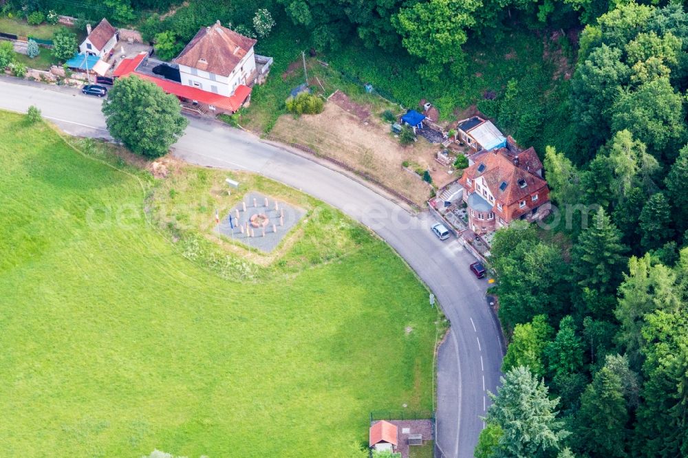 Wissembourg from above - Historic monument to the EU on German-Frensch Border St. Germanshof in Wissembourg in Grand Est, France