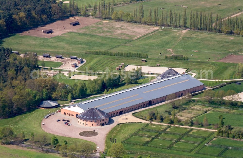 Werder (Havel) from above - Animal breeding equipment, Livestock breeding for in Werder (Havel) in the state Brandenburg, Germany