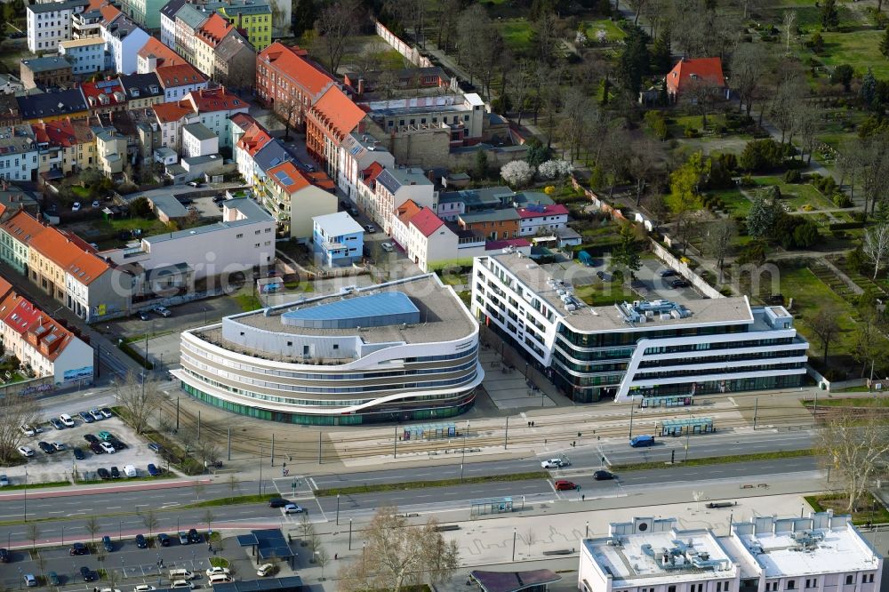 Aerial image Brandenburg an der Havel - Health and medical center Gesundheitszentrum RECURA GmbH MVZ An Der Havel on Johonn-Carl-Sybel-Strasse in Brandenburg an der Havel in the state Brandenburg, Germany