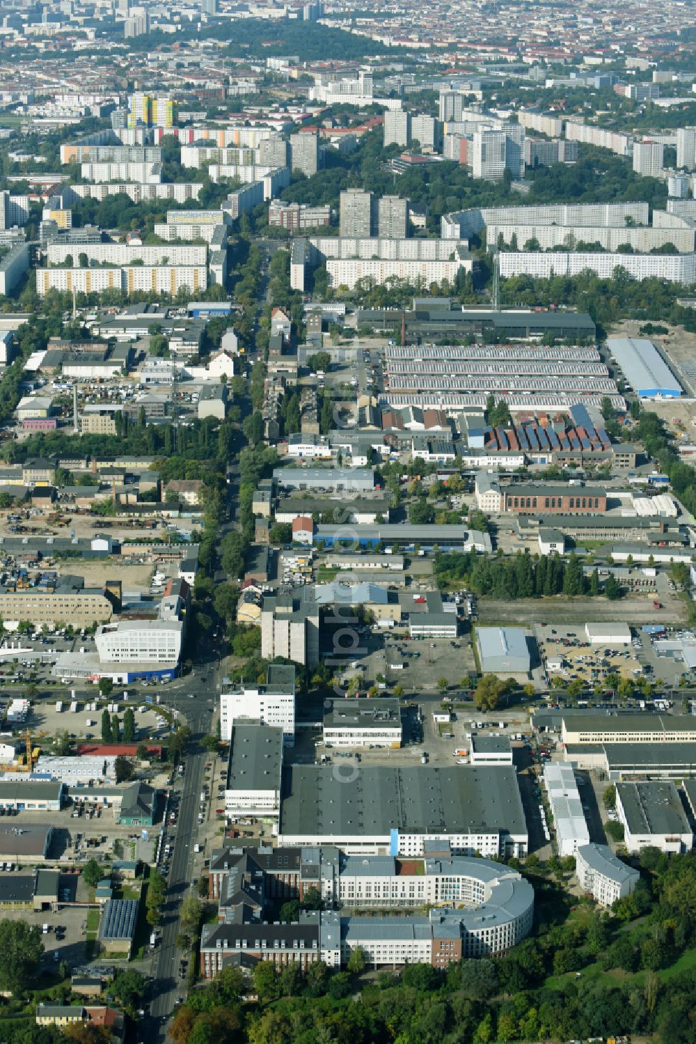 Berlin from above - Health and medical center on Herzbergstrasse in Berlin Lichtenberg in the state Berlin, Germany