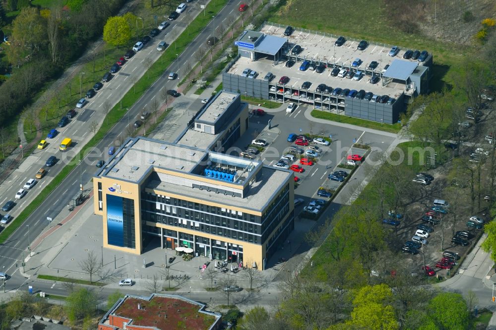 Aerial image Berlin - Health and medical center Poliklinik on ukb on Warener Str in the district Marzahn in Berlin, Germany